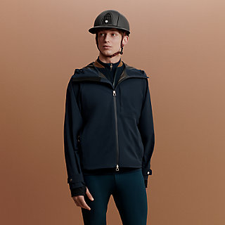 【エレガンス！】HERMES 「H」モチーフ フード付き ジャケット HERMES 】レザーの細工がスパイス◎ブレイドレザージャケット